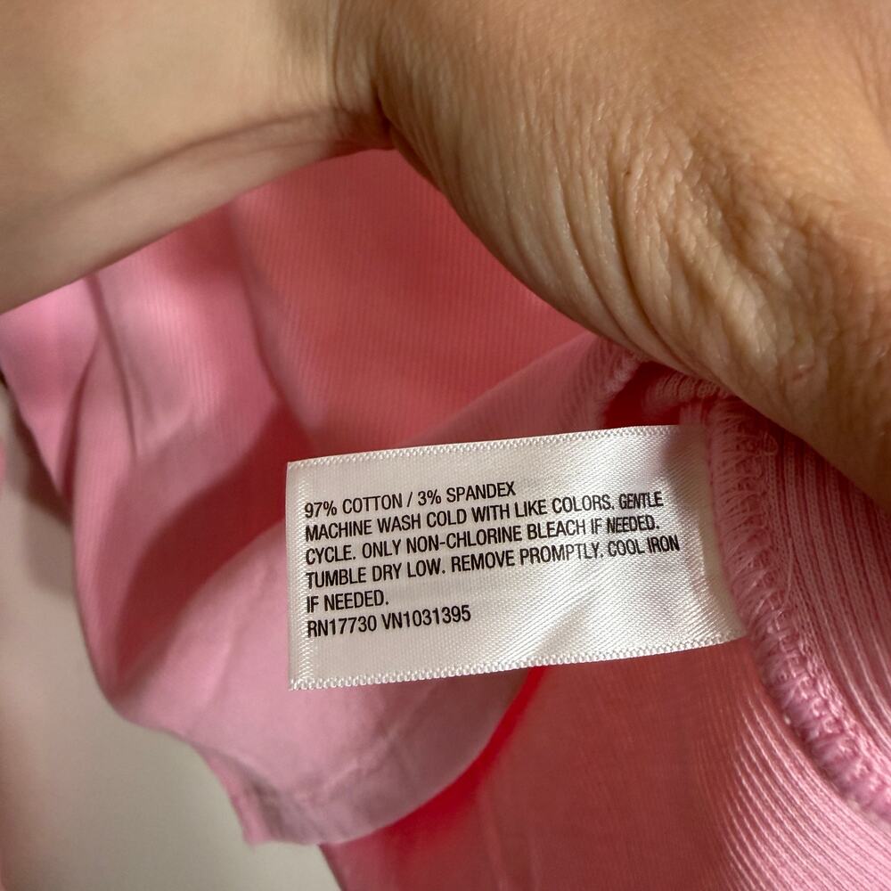 Universal Thread Pink Long Sleeve Ribbed Tee - Picture 3 of 4
